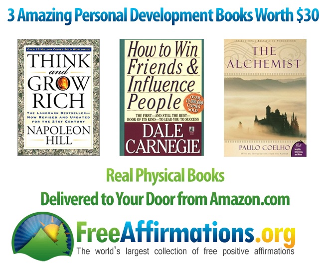 Image of the 3 personal development books to giveaway.