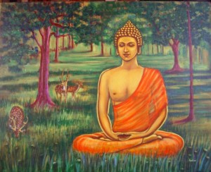 Artistic picture of Buddha meditating