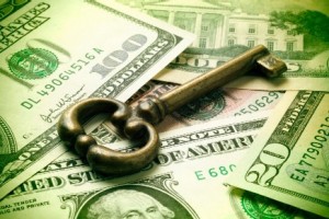 Picture of a key and some money